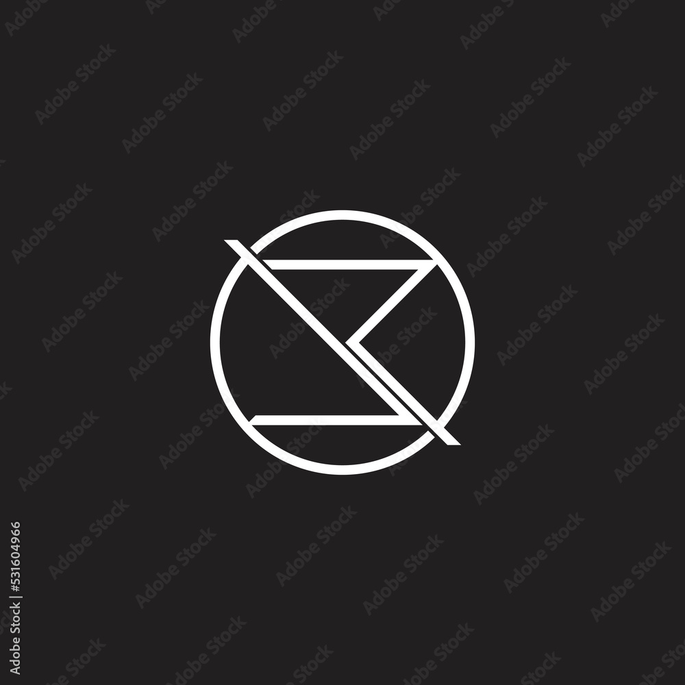 letter rl circle thin line geometric logo vector letter rl circle thin line geometric logo vector