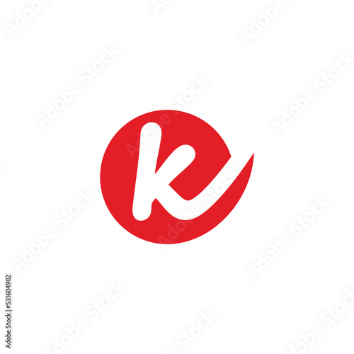 letter k circle motion sun red logo vector