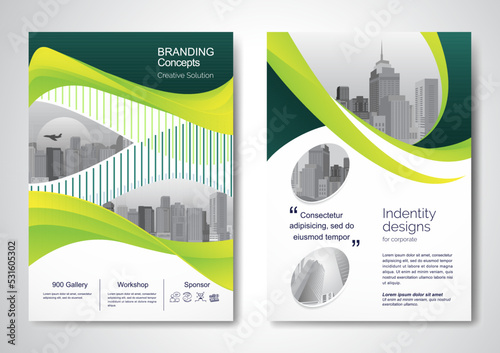 Template vector design for Brochure, AnnualReport, Magazine, Poster, Corporate Presentation, Portfolio, Flyer, infographic, layout modern with color size A4, Front and back, Easy to use.