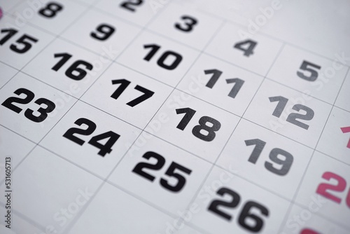 calendar to record appointments and events