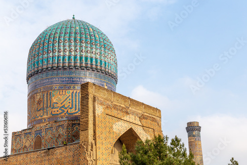 Bibi Khanum cathedral mosque. Samarkand city, Uzbekistan. photo
