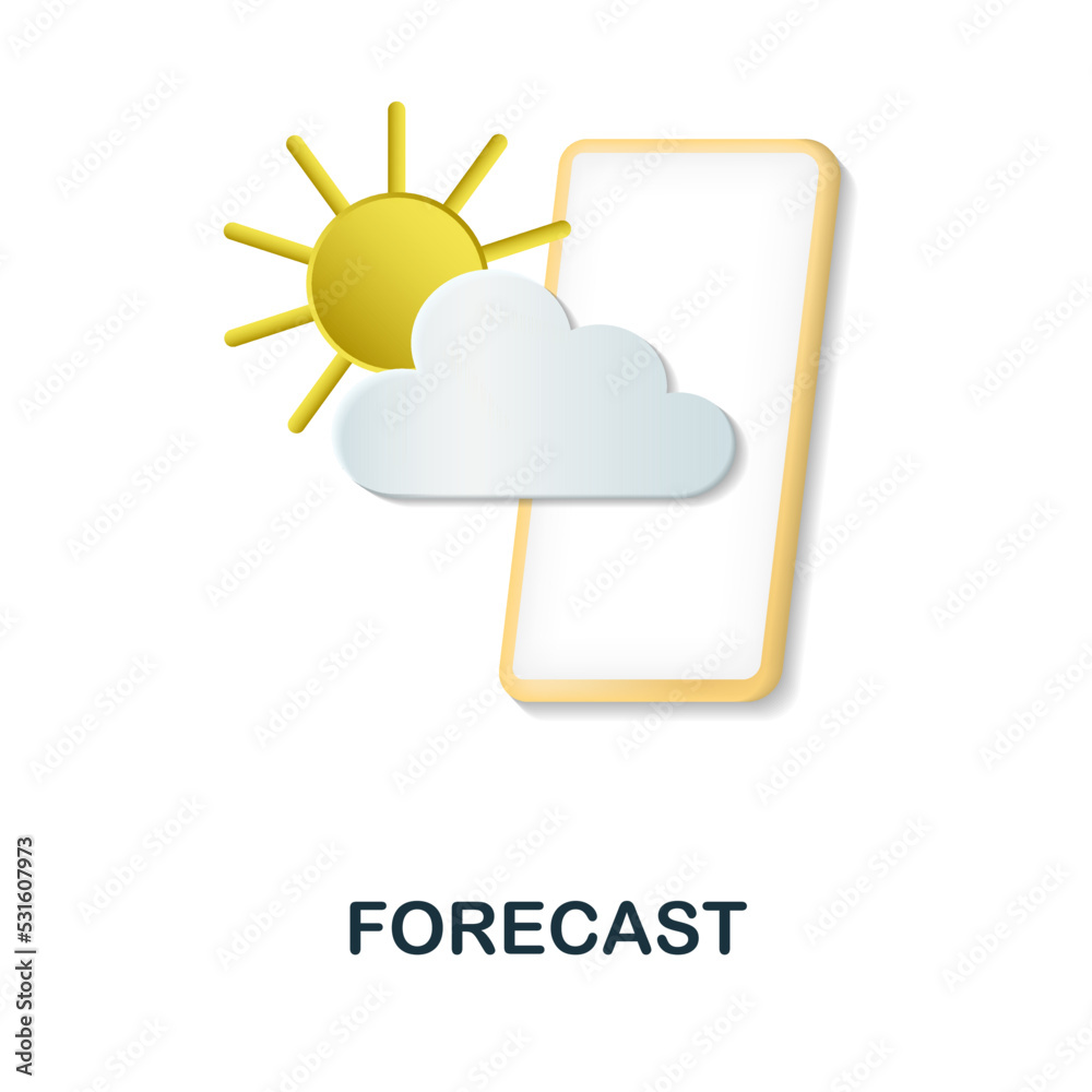 Forecast icon. 3d illustration from internet of things collection. Creative Forecast 3d icon for web design, templates, infographics and more Forecast icon. 3d illustration from internet of things collection. Creative Forecast 3d icon for web design, templates, infographics and more