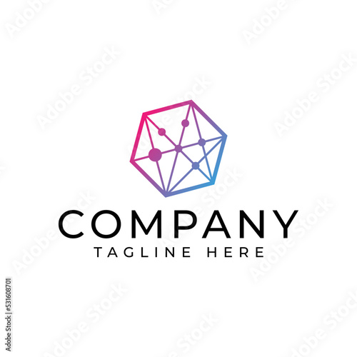 modern blockchain technology logo design
