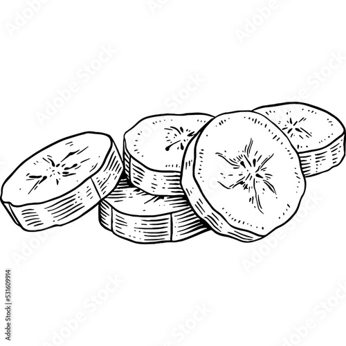 Hand drawn Banana Sketch Illustration