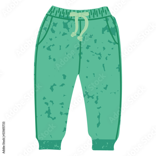 Vector Colorful Illustration of Pants Isolated on White Background