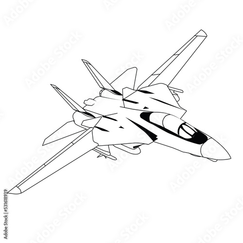 Fotografie, Obraz f14 tomcat outline jet fighter