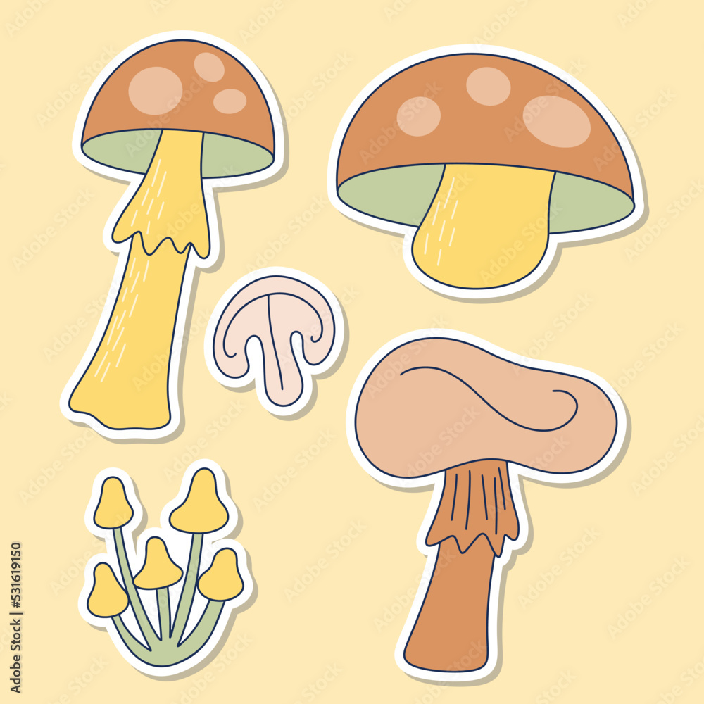 Set of variation mushroom illustration clipart