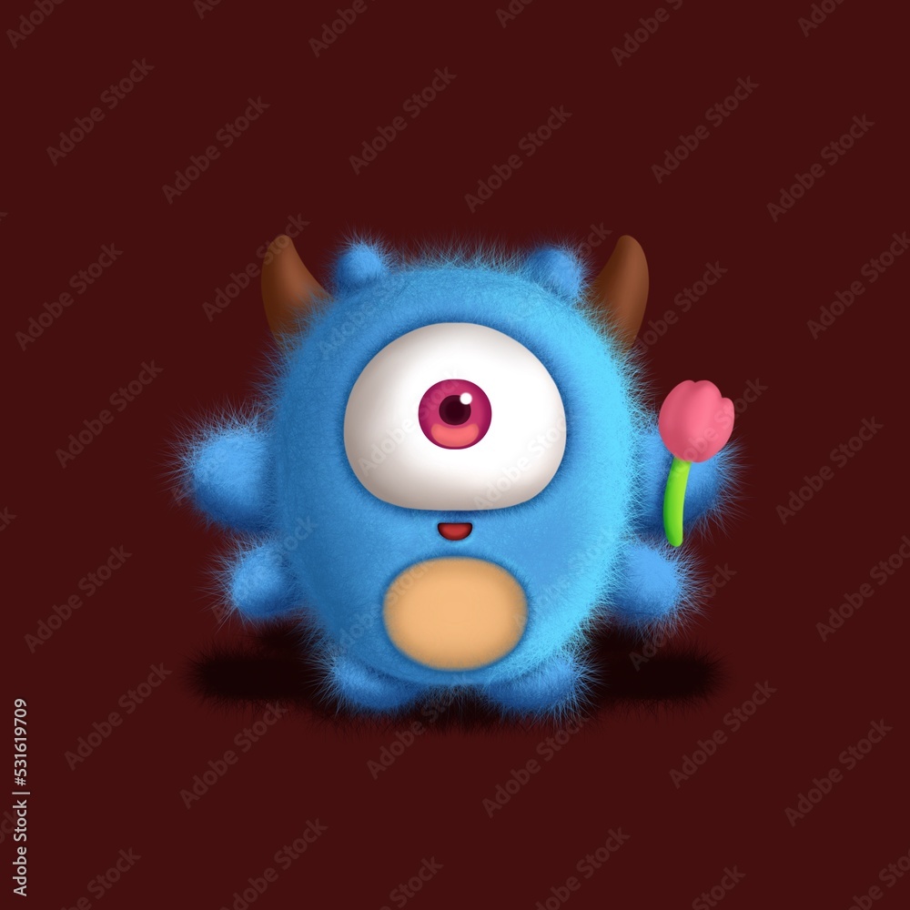 Plush little monster is very cute Plush little monster is very cute