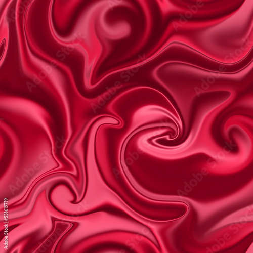Seamless pattern. Abstract red background. The texture of the flowing liquid. Fresh paint effect. Imitation of marble and stone. Modern futuristic backdrop. For textiles and wallpapers. 