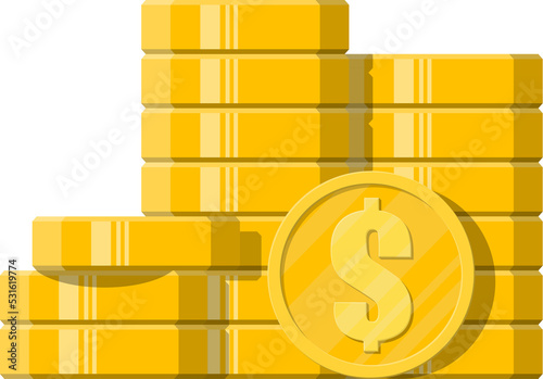 Stacks of gold coins