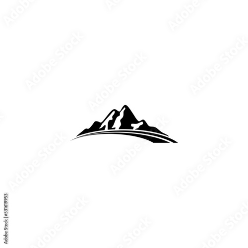 mountain road line logo design 