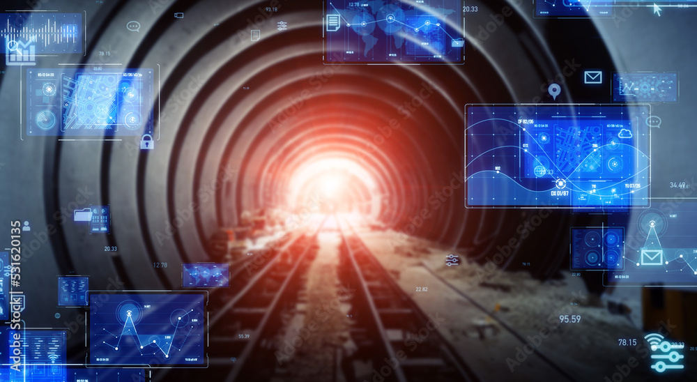 トンネル工事とテクノロジー　バナー・広告向け横長ビジュアル