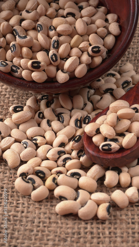Uncooked black eyed peas. Health food concept. Uncooked black eyed peas. Health food concept.