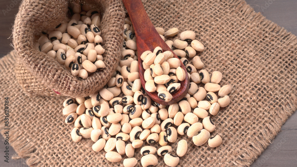Uncooked black eyed peas. Health food concept. Uncooked black eyed peas. Health food concept.