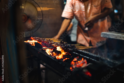 Street food on fire