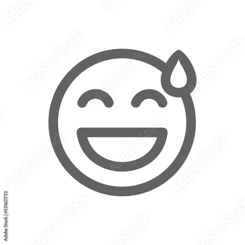 laugh, emoji icon . Perfect for website or social media application. vector sign and symbol