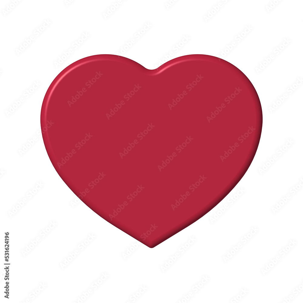 red heart isolated on white background. Paste template. Glare from lighting Valentine's Day. 3D image. 3d rendering. red heart isolated on white background. Paste template. Glare from lighting Valentine's Day. 3D image. 3d rendering.
