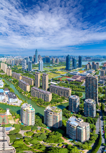 Scenery of Shaoxing CBD, Zhejiang Province, China