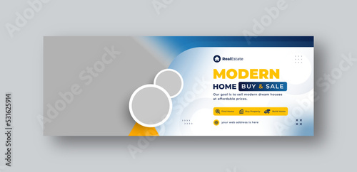 Real estate social media facebook cover web banner template