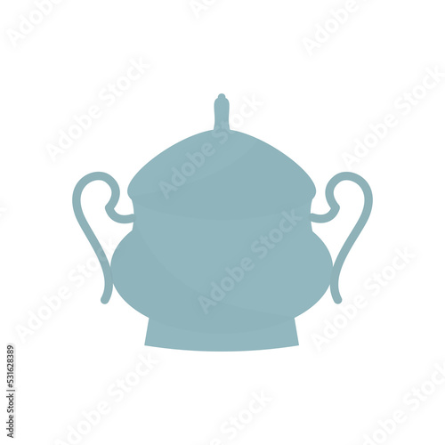 flat vector illustration of ceramic sugar bowl