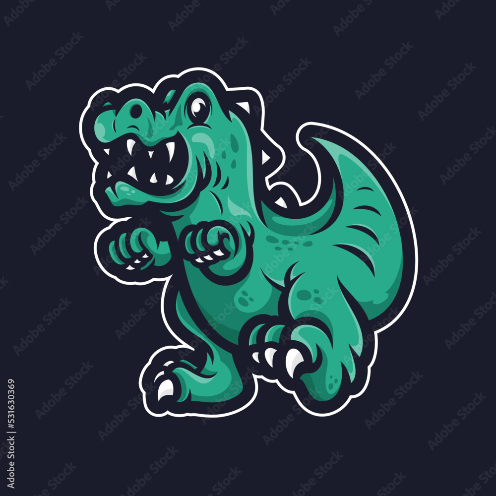 dinosaur mascot logo cartoon illustration