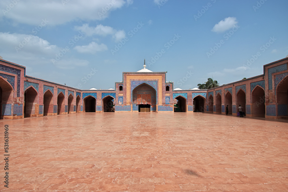 Thatta, Pakistan - 22 Mar 2021: Shah Jahan Masjid Thatta is a vintage mosque, Pakistan