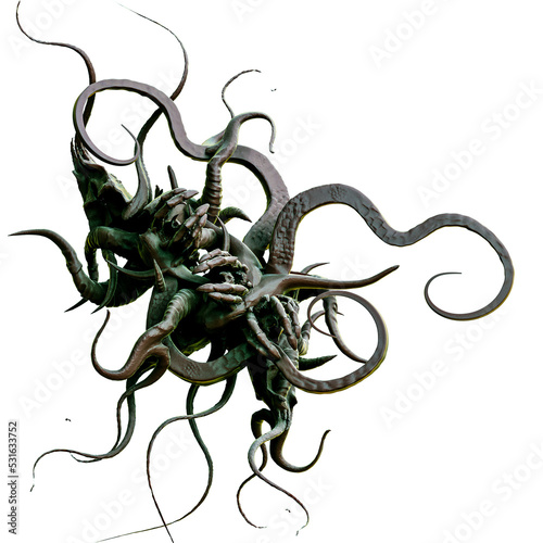 Abstract Organic Alien Tentacle Tendril | Transparent Background PNG 