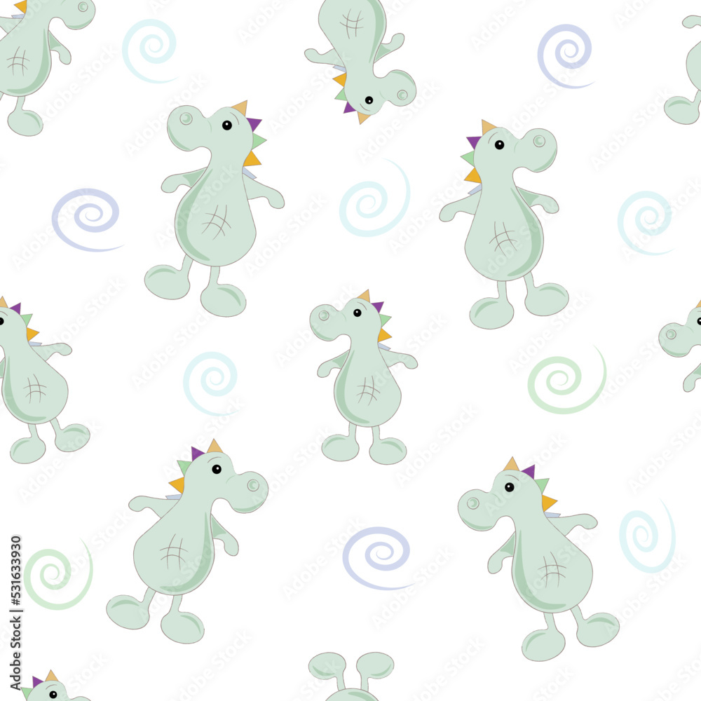 Naklejka premium seamless pattern with cute dino