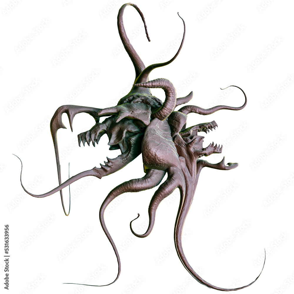 Fototapeta premium Abstract Organic Alien Tentacle Tendril | Transparent Background PNG 