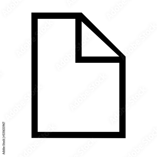 new document icon illustration with outline style used for web or UI purposes