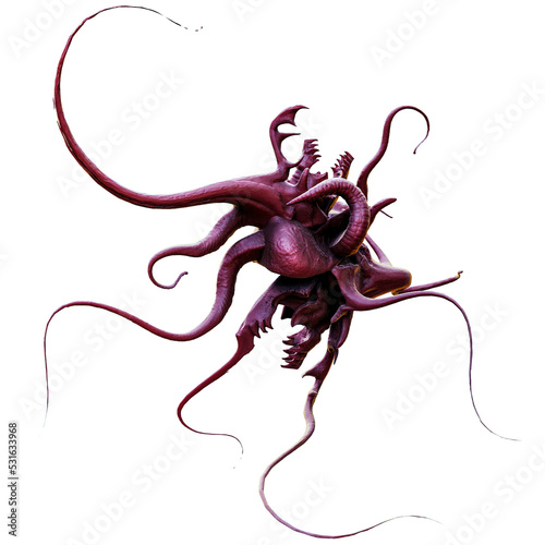 Принти на полотні Abstract Organic Alien Tentacle Tendril | Transparent Background PNG