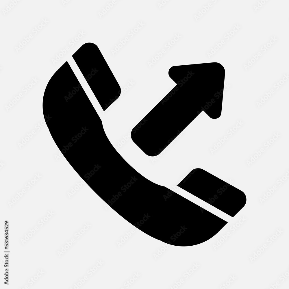 Outgoing call icon in solid style about communication, use for website mobile app presentation Outgoing call icon in solid style about communication, use for website mobile app presentation
