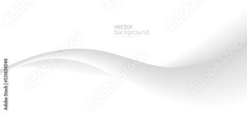 Flowing grey curve shape with soft gradient vector abstract background, relaxing and tranquil art, ease and tranquil image.