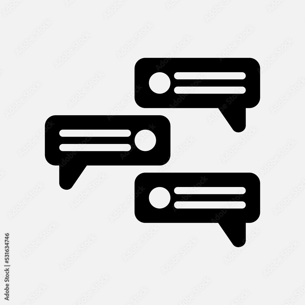 Chat bubble icon in solid style about communication, use for website mobile app presentation Chat bubble icon in solid style about communication, use for website mobile app presentation