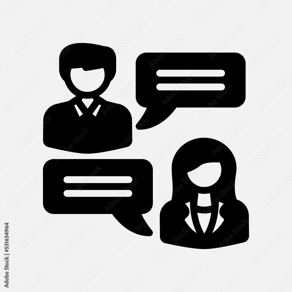 Conversation icon in solid style about communication, use for website mobile app presentation