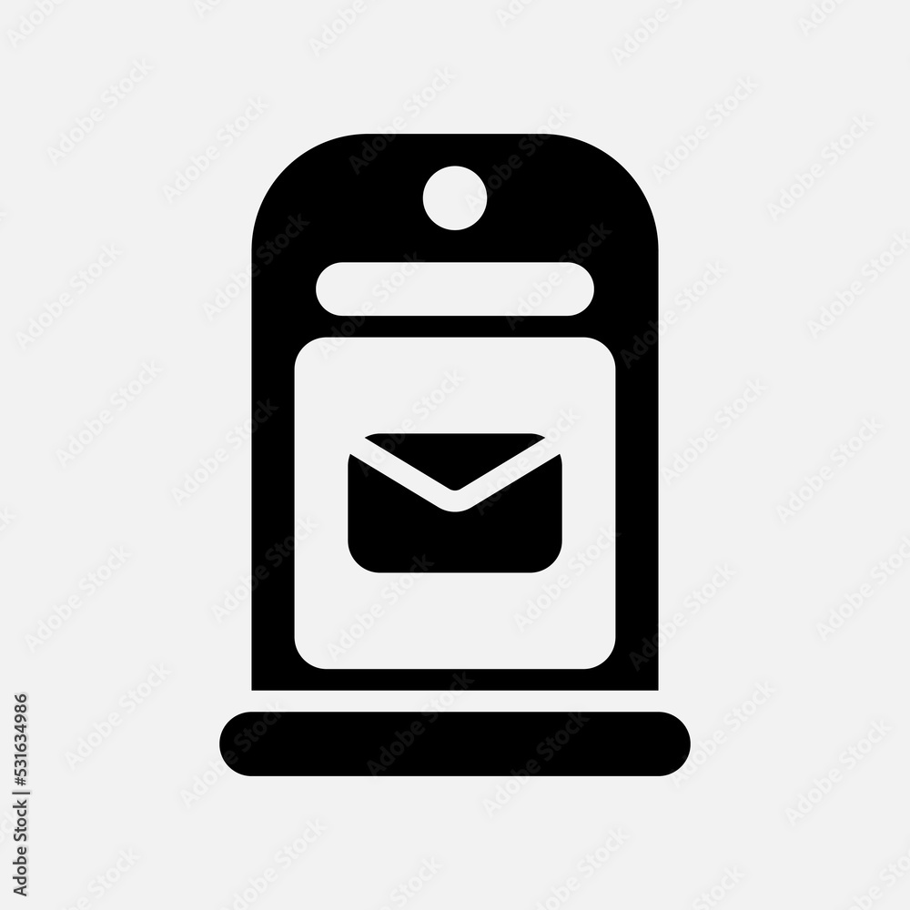 Mailbox icon in solid style about communication, use for website mobile app presentation Mailbox icon in solid style about communication, use for website mobile app presentation