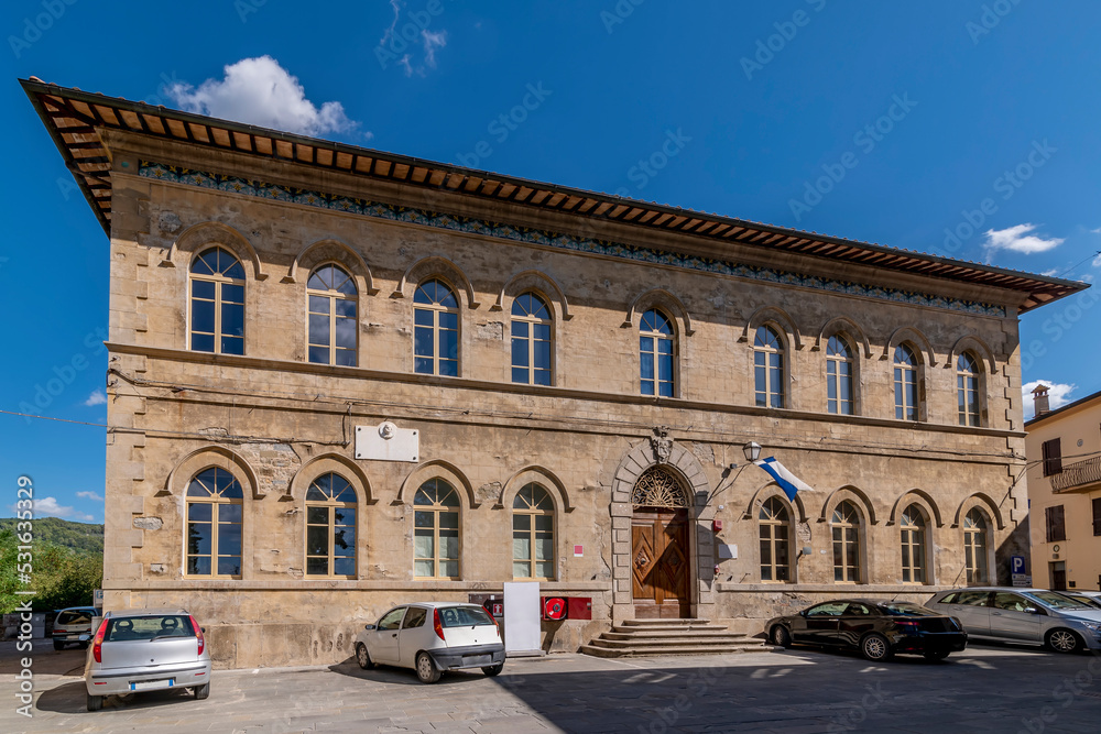 The ancient palace seat of the House of Culture and Associations, Deruta, Perugia, Italy