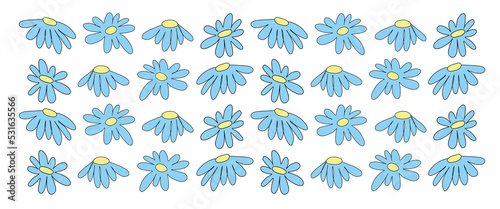 Panel kuchenny z motywem wzór z niebieskimi polnymi kwiatami