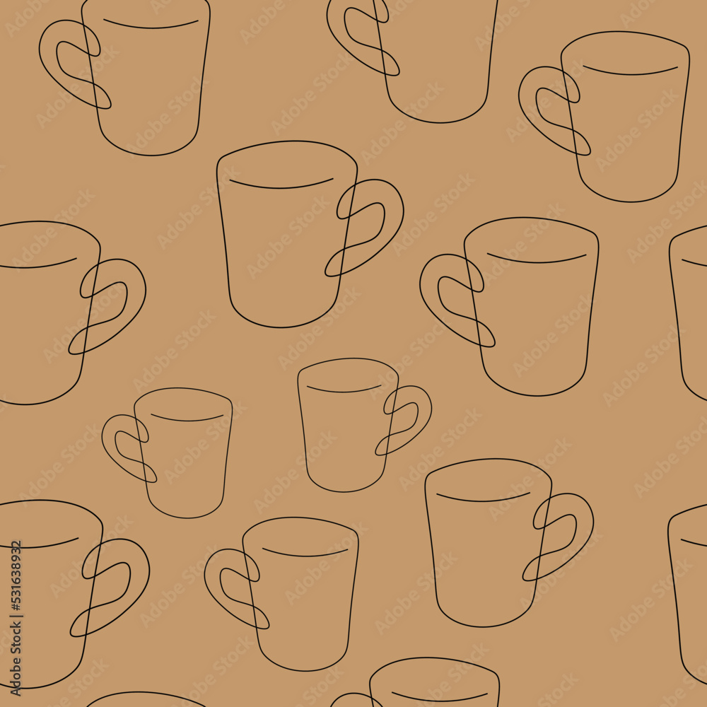 Obraz premium Pattern. Cup pattern. Vector cup. Vector pattern.