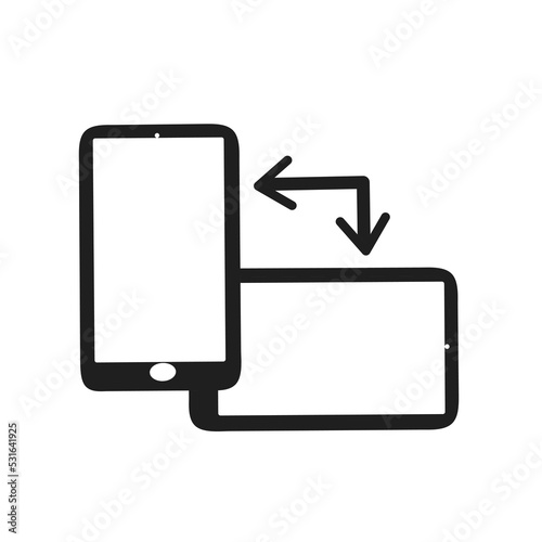 phone rotation icon with simple design. rotate phone icon