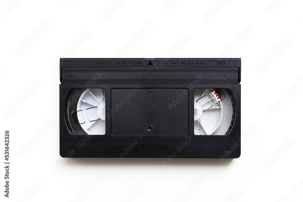 old video cassette isolated on white background