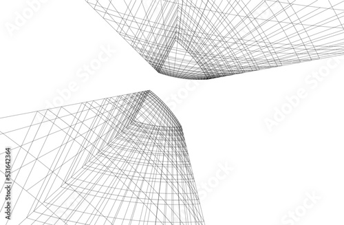 Abstract architecture vector 3d illustration