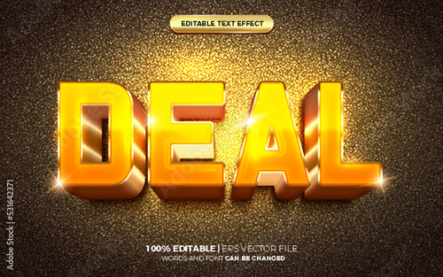 super deal yellow gold 3d editable text effect