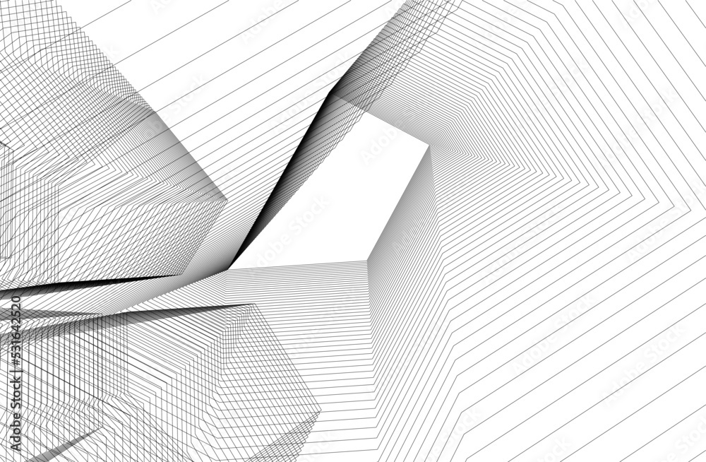 Abstract architecture vector 3d illustration Abstract architecture vector 3d illustration