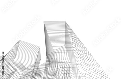 Abstract architecture vector 3d illustration