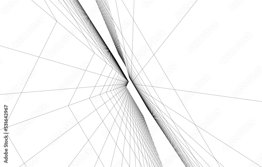 Fototapeta premium Abstract architecture vector 3d illustration