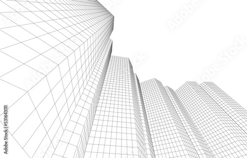 Abstract architecture vector 3d illustration