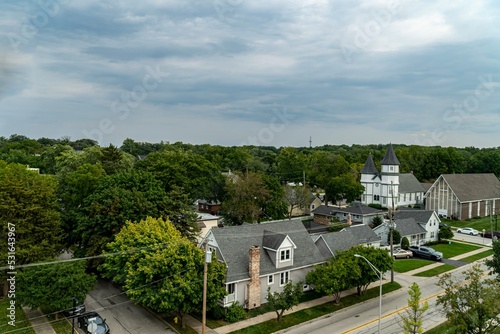 Overhead View of Downtown Orland Park, IL (Suburban Chicago) photo