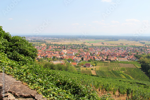Obraz na płótnie View on the village of Kintzheim from the Vosges Alsace Grand Est France w salonie