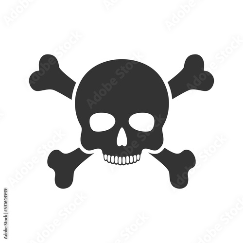 Halloween skull and crossbones. Pirate symbol. Holly Roger flag